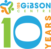 105 Gibson Centre 10th Anniversary Logo