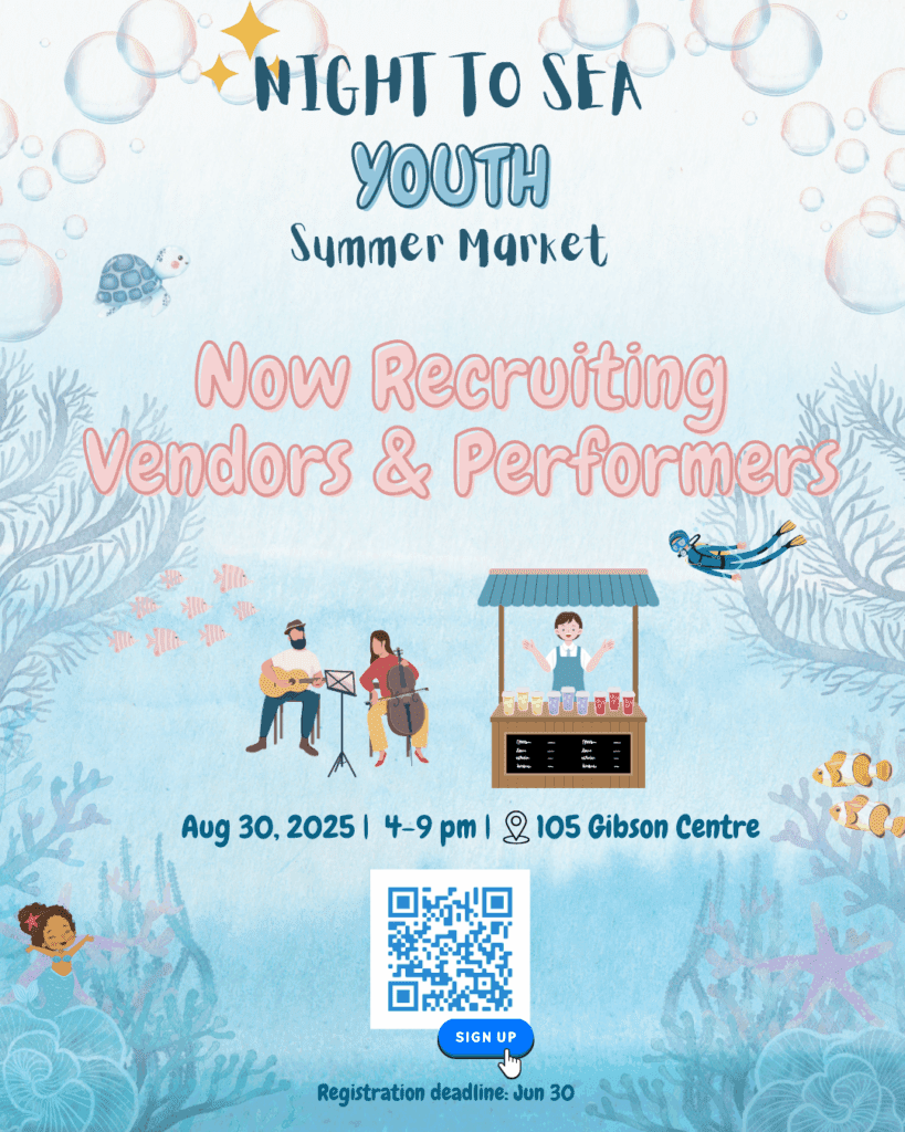 Night to Sea Youth Summer Market Recruitment Poster